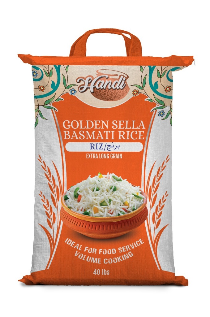 HANDI GOLDEN SELLA BASMATI RICE 40 LB