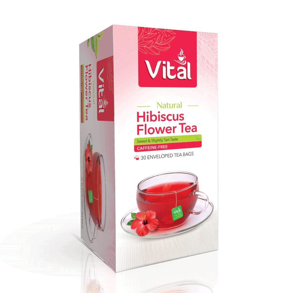 VITAL TEA BAGS GREEN TEA WITH HIBISCUS 45GM