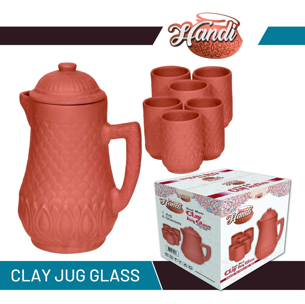 HANDI CLAY JUG GLASS SET