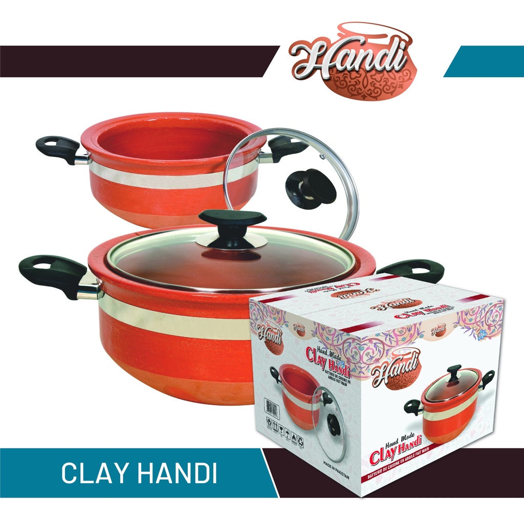 HANDI UT CLAY POT ROUND GLASS LID