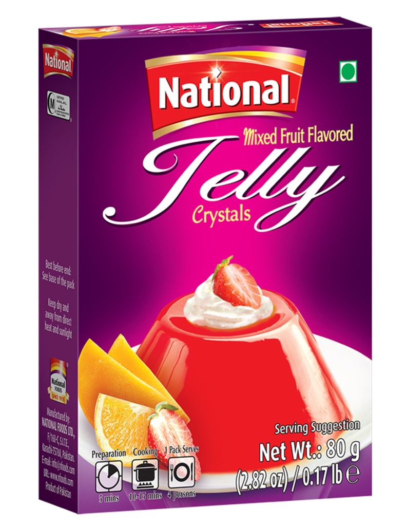 NATIONAL CRYSTAL JELLY MIXED FRUIT 80GM