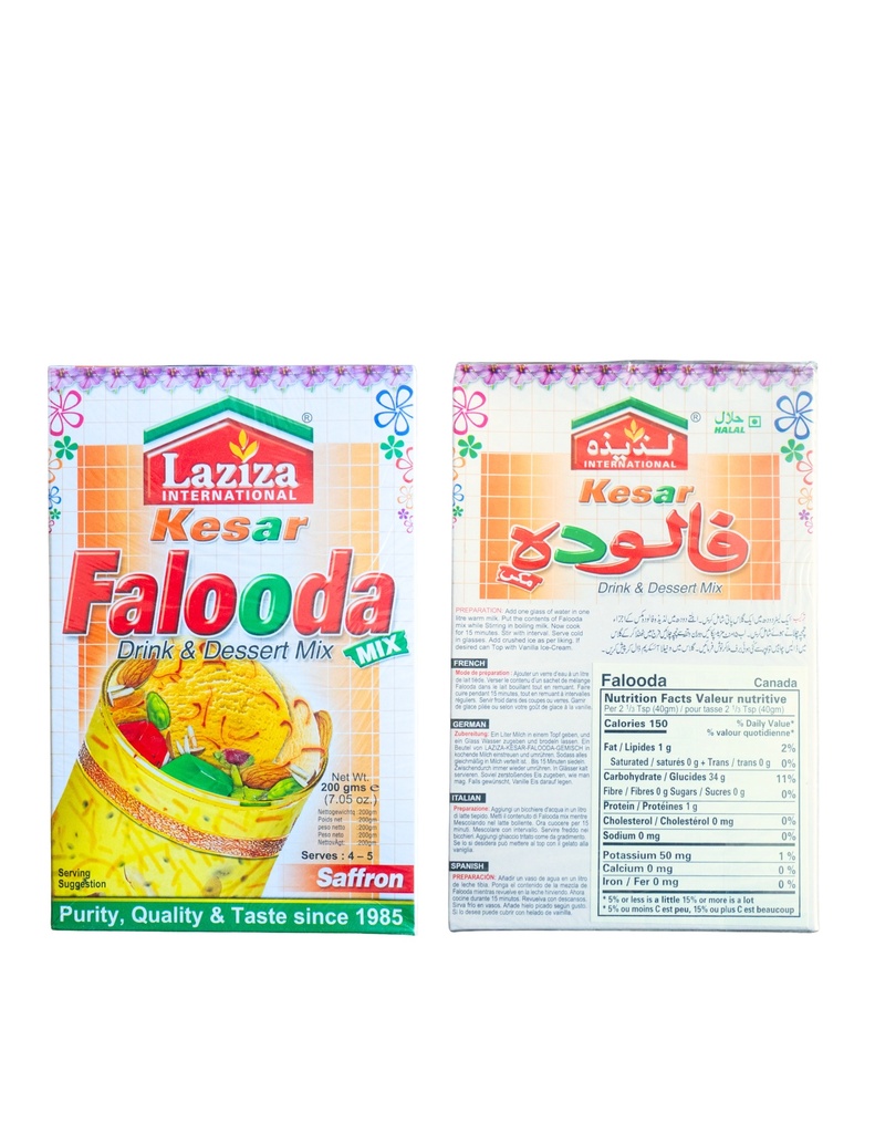 LAZIZA FALOODA MIX KESAR 200GM