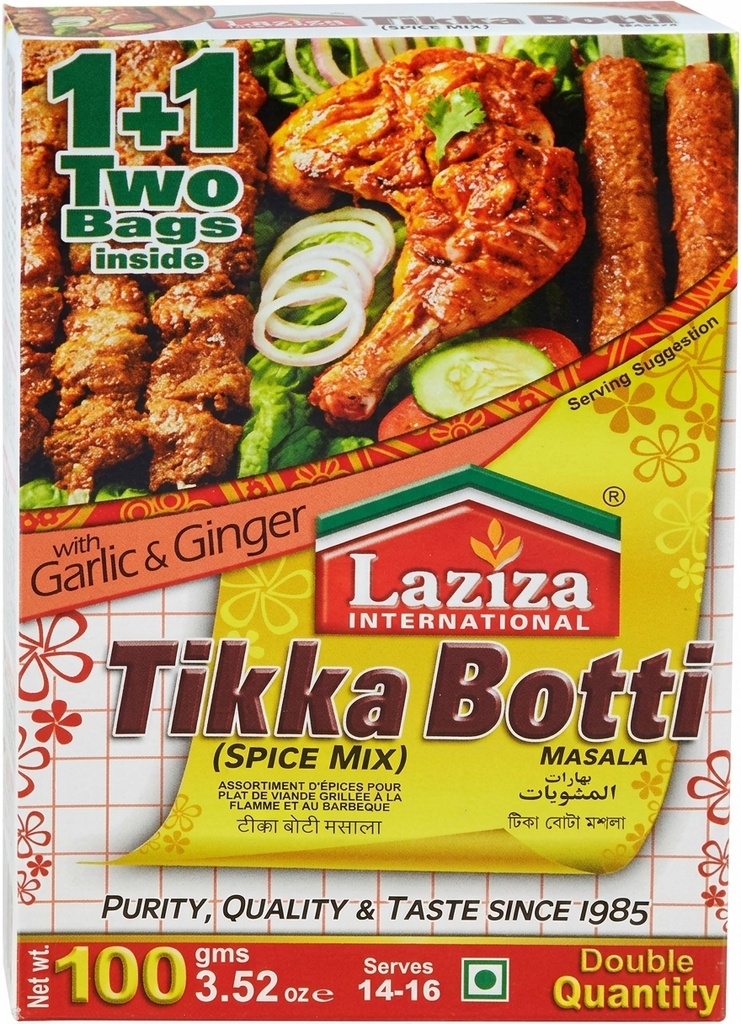LAZIZA RM TIKKA BOTTI MASALA 100GM