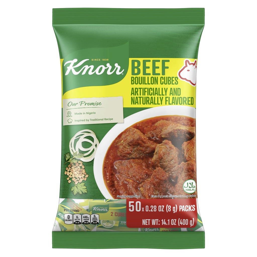 KNORR CUBES BOUILLON BEEF NIGERIAN 50X8GM