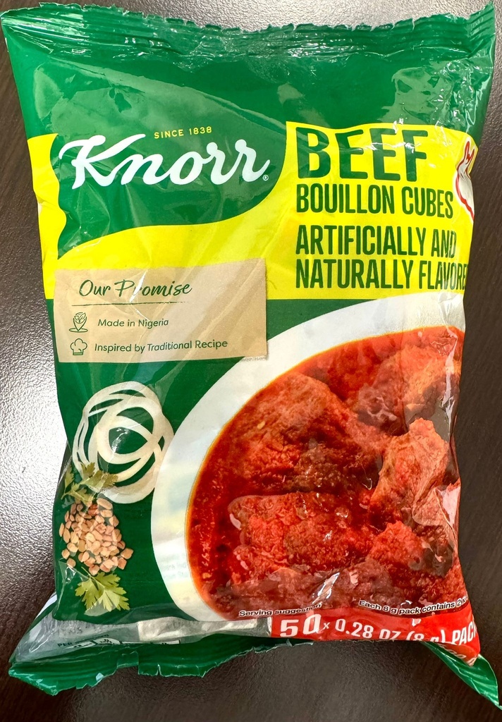 KNORR CUBES BOUILLON BEEF NIGERIAN 50X8GM