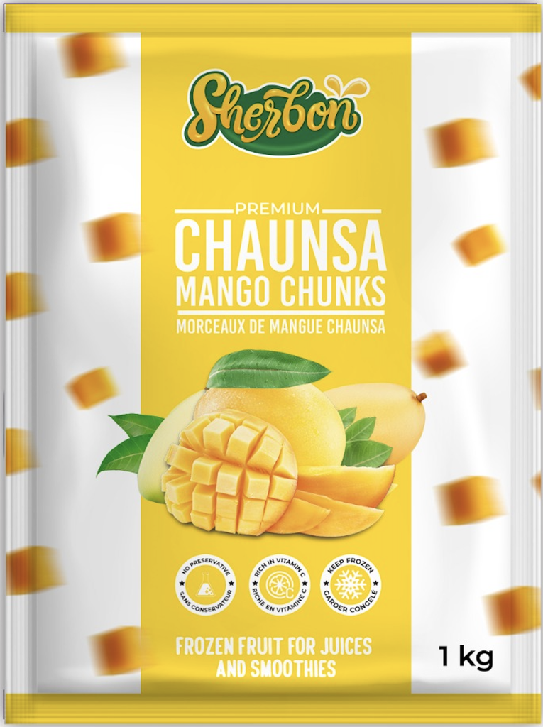 SHERBON FRUIT CHAUNSA MANGO CHUNKS 1KG (Box 10)