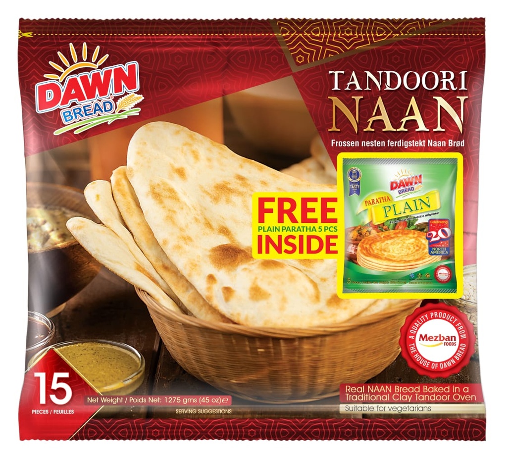 FZ DAWN TANDOORI NAAN 15PCS 1275 GM