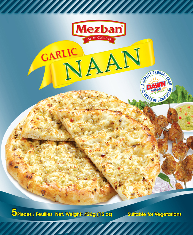 FZ MEZBAN BRD NAAN GARLIC 5PCS 426GM