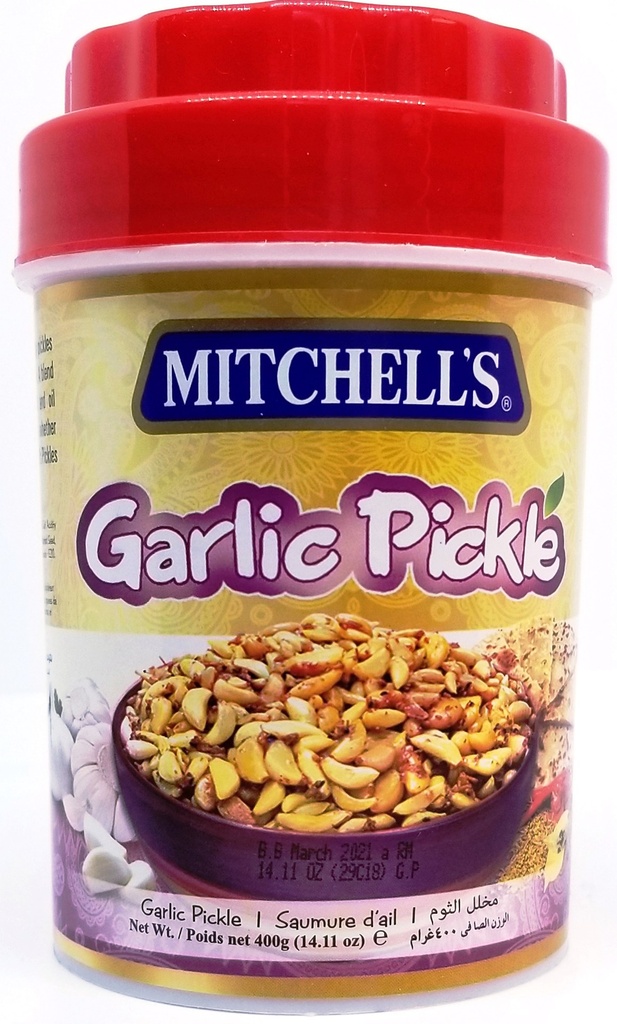 MITCHELL'S PICKLE SML GARLIC 400GM