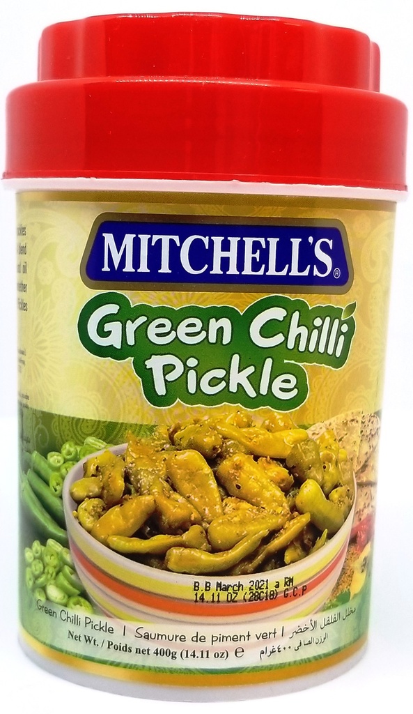 MITCHELL'S GREEN CHILLI PICKLE 400GM