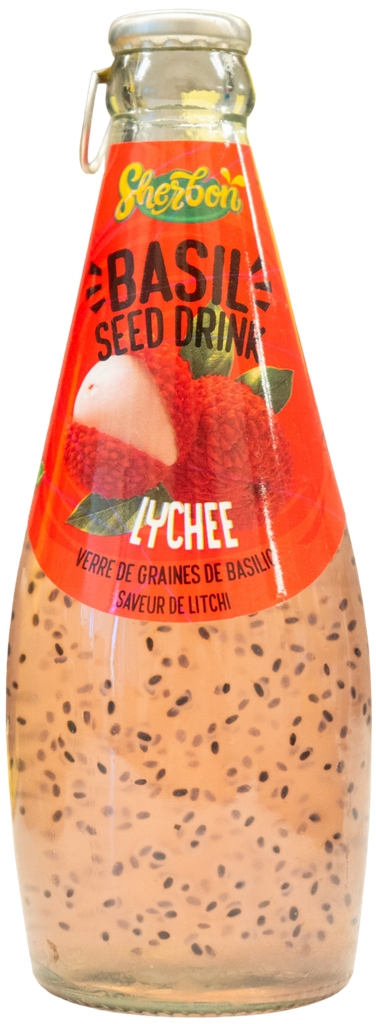 SHERBON BASIL SEED DRINK LYCHEE 290ML