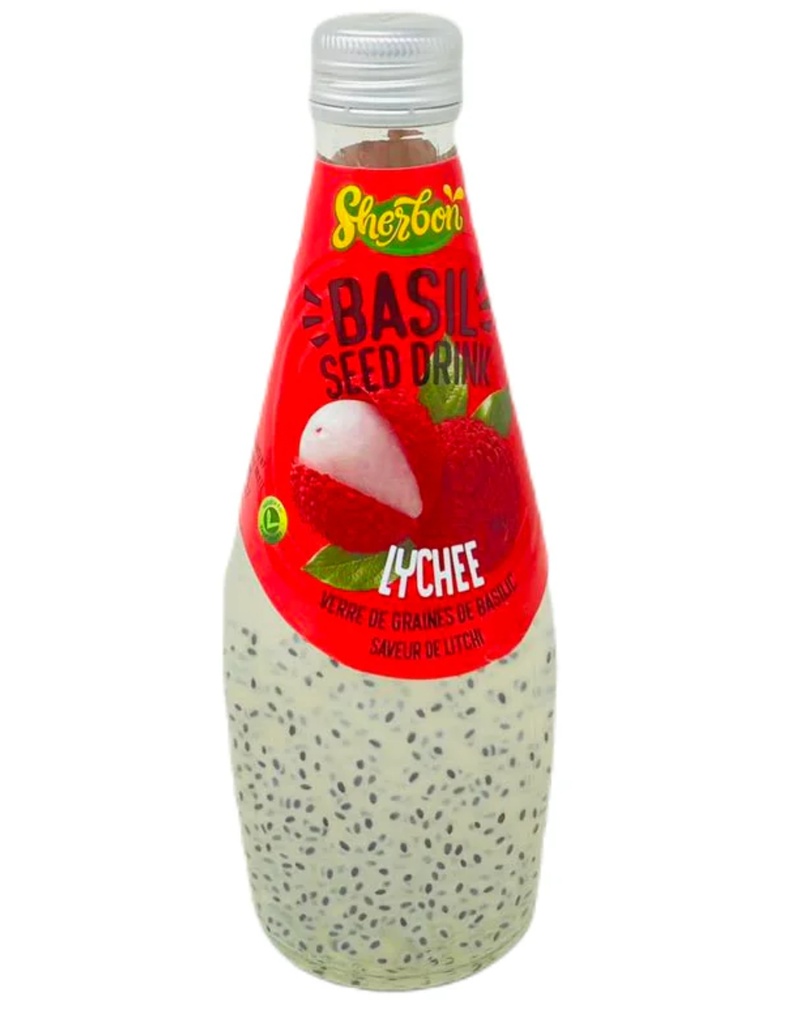 SHERBON BASIL SEED DRINK LYCHEE 290ML