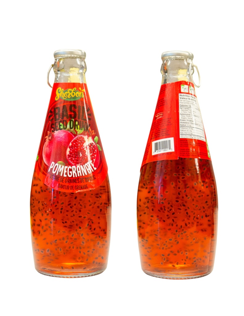 SHERBON BASIL SEED DRINK POMEGRANATE 290ML