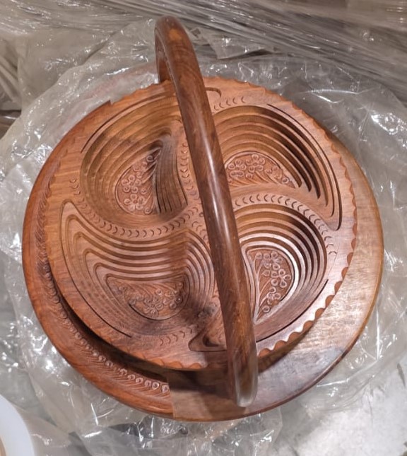 HANDI UTW WOODEN DRY FRUIT BASKET LARGE