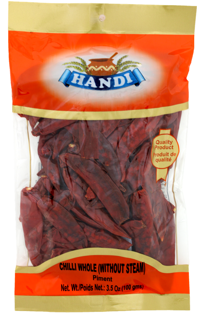 HANDI CHILLI WHOLE W/O STEM EXTRA HOT 100GM