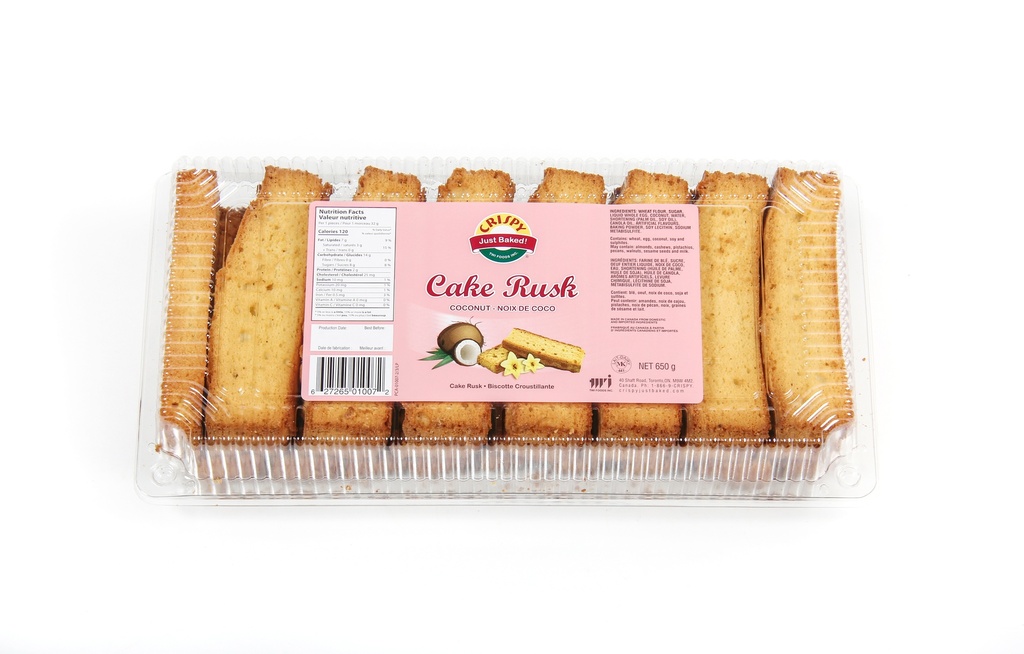 CRISPY CAKE RUSK COCONUT 550G