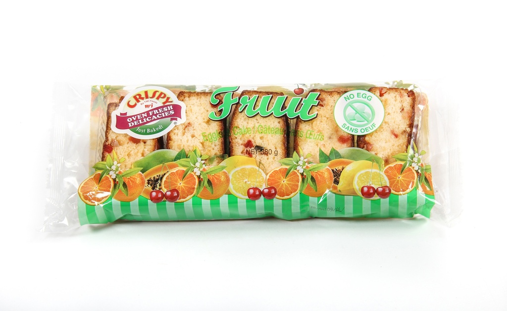 CRISPY FRUIT CAKE EGGLESS 12X380GM