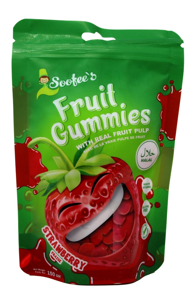 SOOFEES STRAWBERRY FRUIT GUMMIES 150GMS