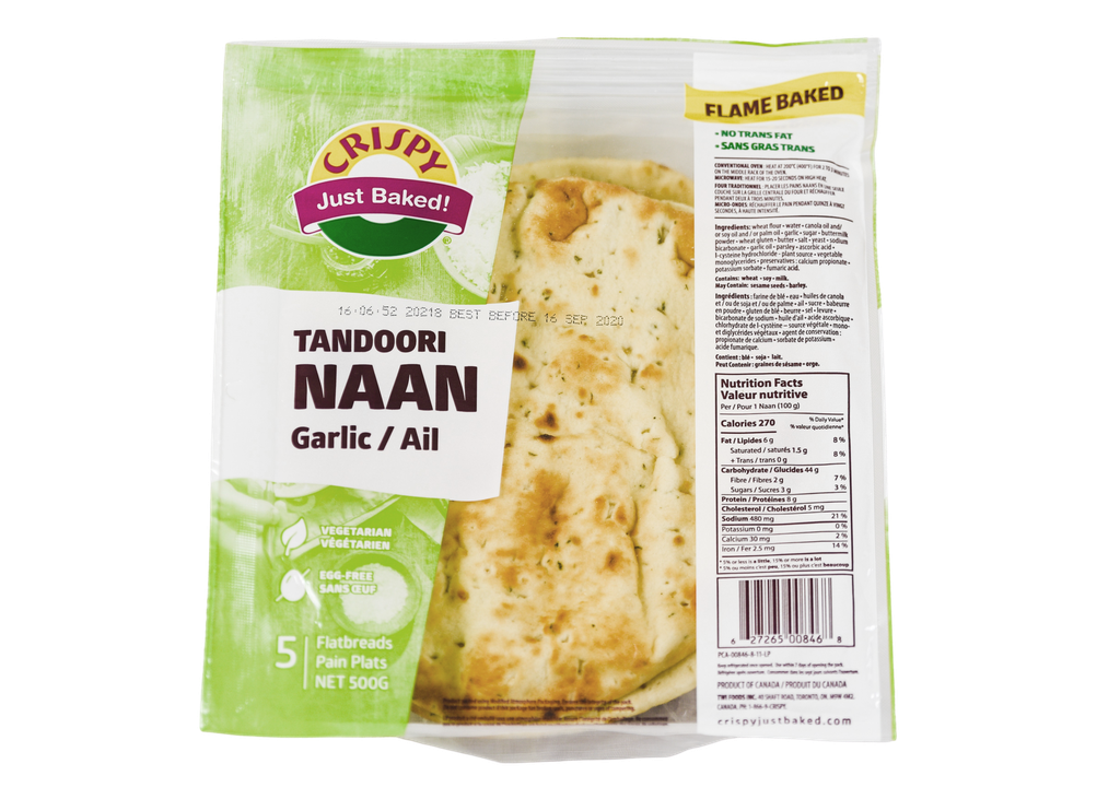 CRISPY NAAN GARLIC TANDOORI 500G