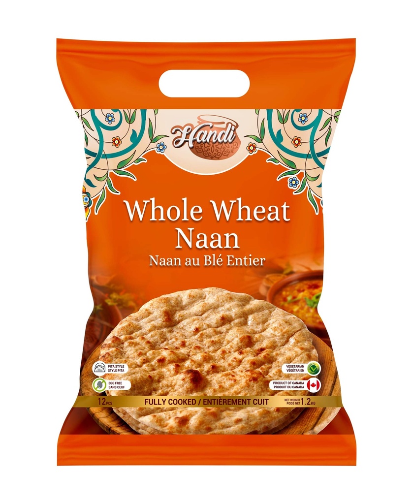 HANDI WHOLE WHEAT NAAN 12PCS