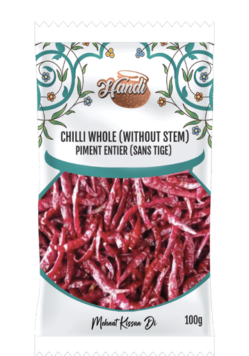 [IN-CHILLI-WH-W/O] HANDI PS CHILLI WHOLE W/O STEM 100 GM