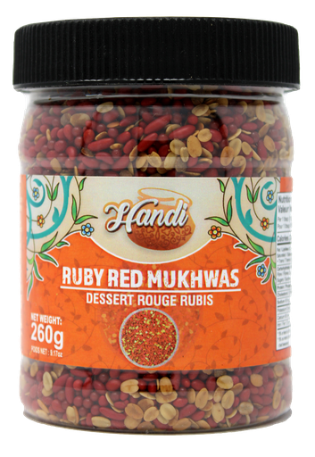 [IN-MUKHWAS-RUBYRED] HANDI JAR MUKHWAS RUBY RED 260GMS