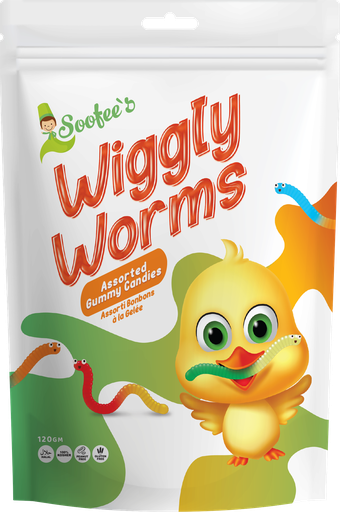 [SF-GUM-WORMS] SOOFEE'S GUMMIES WIGGLY WORMS 120GMS