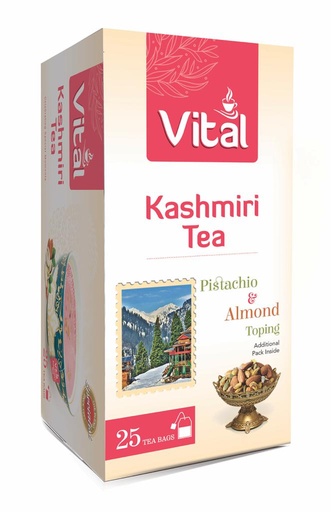 [T-VIT-TB-KAS] VITAL TEA BAGS KASHMIRI WITH ALMOND AND PISTA 25 TBAGS