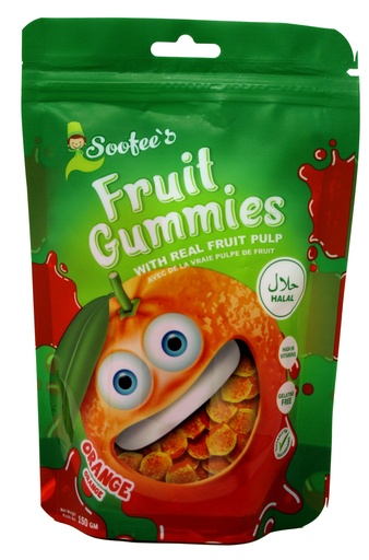 [SF-ORANGE] SOOFEE'S FRUIT GUMMIES ORANGE 150GMS