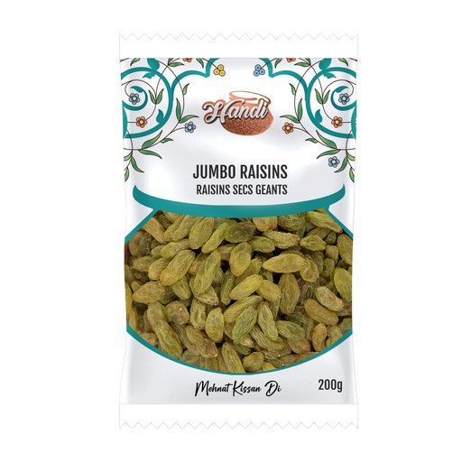 [IN-RAISIN-GRNJUMBO] HANDI DF RAISIN JUMBO GREEN 200 GM