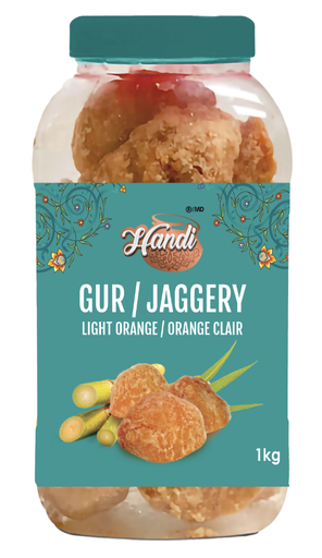 [HD-JAG-ORG] HANDI JAGGERY PESI GUR (LIGHT ORANGE) 1KG