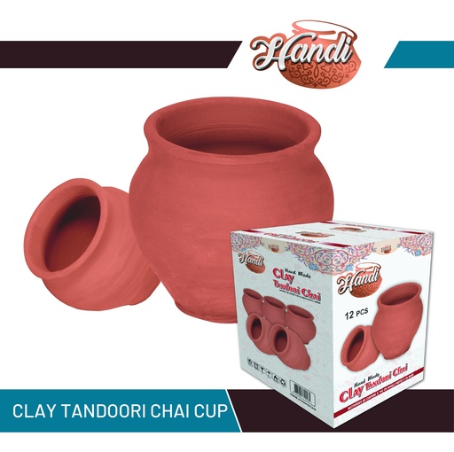 [UT-CLAY-TANCHAI] HANDI UT CLAY TANDOORI CHAI CUP 12 PCS