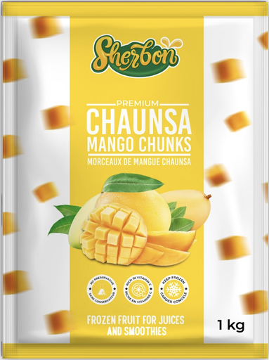 [SHR-FRZ-MANGO] SHERBON FRUIT CHAUNSA MANGO CHUNKS 1 KGS