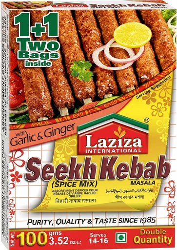 [LZMS-SEEKH] LAZIZA RM SEEKH KEBAB MASALA 100GM