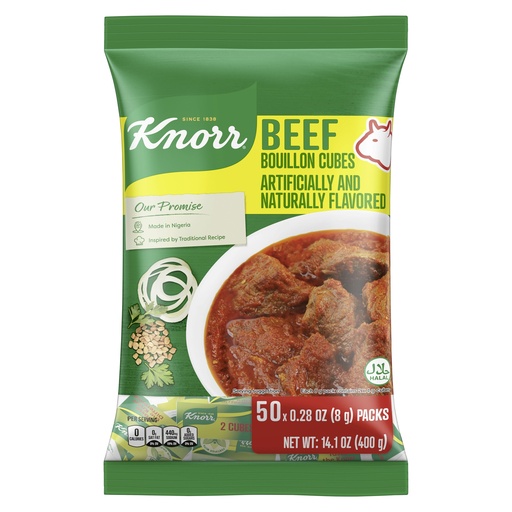 [KN-BU-BEEF] KNORR CUBES BOUILLON BEEF NIGERIAN 50X8GM