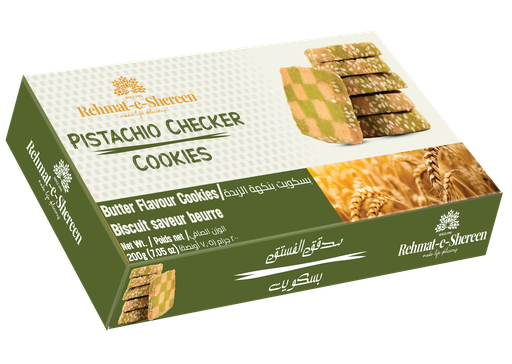 [RA-COOKIES-PIS-CHECKER] REHMAT-E-SHEREEN COOKIES PISTACHIO CHECKER 200GM
