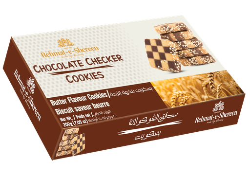 [RA-COOKIES-CHOC-CHECK] REHMAT-E-SHEREEN COOKIES CHOCOLATE CHECKER 200GM