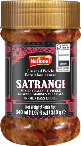 [NF-PKL-CRSH-SAT] NATIONAL PICKLE SML CRUSHED SATRANGI 340GM
