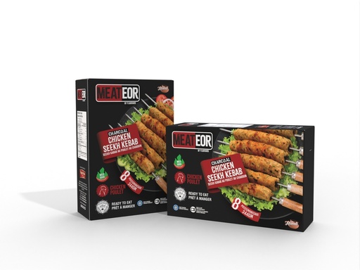 [HDF-CHSK-CHARCO-M] MEATEOR **MILD** CHARCOAL CHICKEN SEEKH KEBAB 344 GM