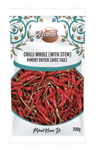 [IN-CHILLI-LONG S] HANDI PS CHILLI WHOLE WITH STEM 100GM