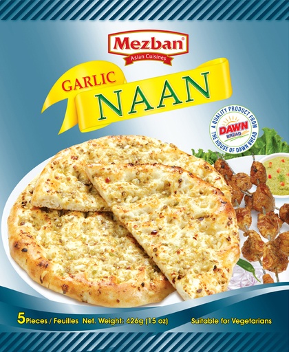 [DN-NAN-GARLIC] FZ MEZBAN BRD NAAN GARLIC 5PCS 426GM
