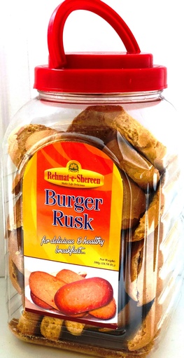 [RA-RUSK-BURGER] REHMAT-E-SHEREEN JAR BURGER RUSK 300GM