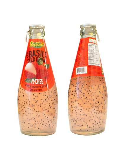 [SHR-BASIL-LYCHEE] SHERBON BASIL SEED DRINK LYCHEE 290ML