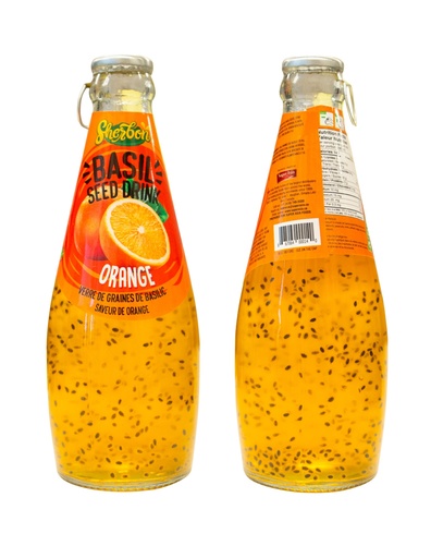 [SHR-BASIL-ORANGE] SHERBON BASIL SEED DRINK ORANGE 290ML