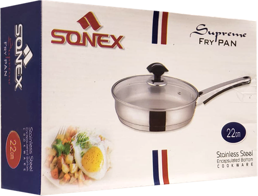 [SON-SUP-FRYPAN-22CM] SONEX ST. STEEL SUPREME FRY PAN 22 CM 