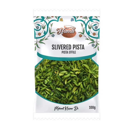 [IN-PISTA-SILVRD] HANDI DF PISTACHIOS SLIVERED 100GM