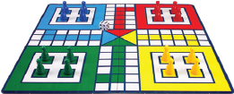 [LUDO-S] LUDO SMALL PACK SMALL WITH GOTI SET (18" * 18")